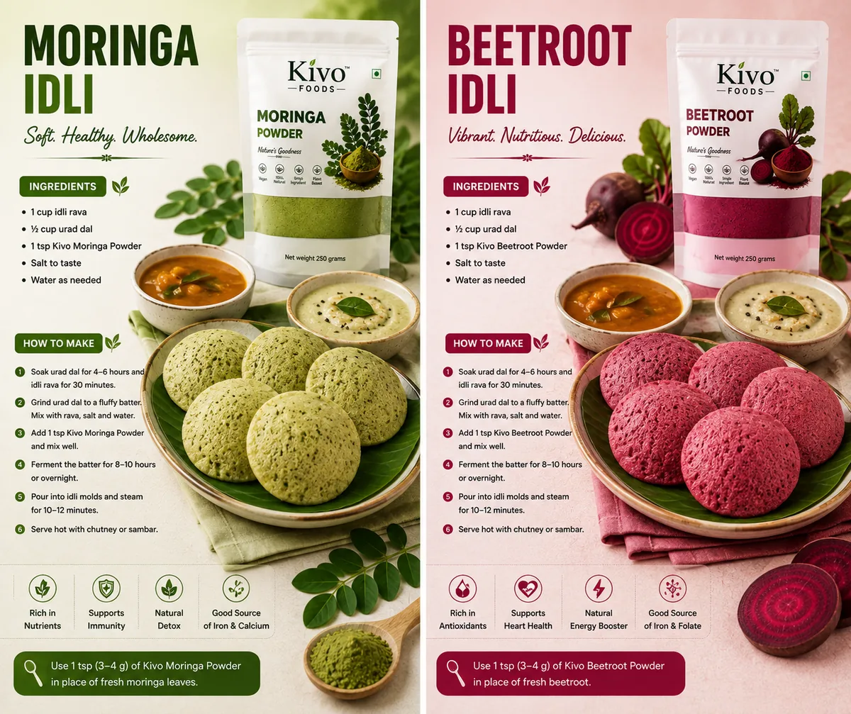 Moringa & Beetroot Idli
