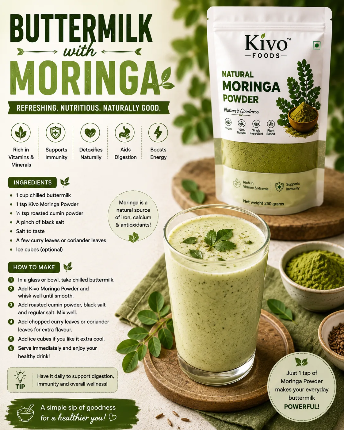 Buttermilk with Moringa